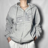 Y2K Harajuku Women Hoodies Oversize Butterfly Print Zipper Sweatshirts Hip Hop Loose Hooded Long Sleeve Female Hoodies