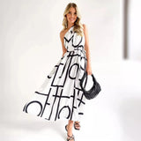 Women's Clothing 2026 Summer Sexy Waist Print Collar Collar Waist Dress Dress