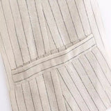 New Striped Buckle In Spring Is Decorated With Long Casual Fashion Vest-Outfit