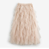Asymmetrical Mesh Skirts For Women High Waist Ankle Length Skirts Female Elegant Korean Fashion 2020 Clothing