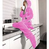Women Flannel Long Sleeve Jump Suits for Woman Homewear Pajamas Romers Solid Color Ladies Hooded Jumpsuits