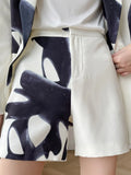 Women Pattern Printed Big Size Blazer New Lapel Long Sleeve Loose Fit Jacket Fashion Tide Spring Autumn 2023
