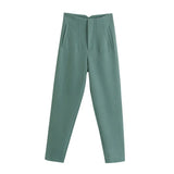 Fashionable Multi-Color Pendant High-Waisted Straight Harlan Casual Suit Trousers In Spring And Summer 2024-Outfit