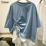 Women Asymmetrical Loose Sexy Ladies Tops Harajuku Cozy Fashion All-match Simple Korean Style Students Ulzzang Chic