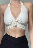 Sexy Halter Solid Crop