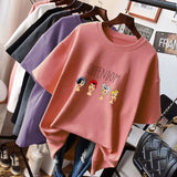 Gothic Printed Women T Shirt 100% Cotton Short Sleeve Cartoon Graphic Female Soft Top Jumper Female Cusual