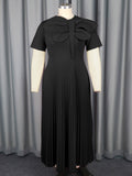 Elegant Waist-To-Threate Dress Rose-Red Large Bow Elegant Evening Dress