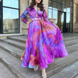 Spring And Summer New Printing Screen Dress Commuter Large Size Women's