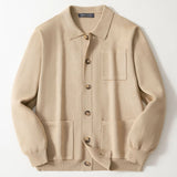 Men's Spring And Autumn High Density Knitted Shirt T-Shirt T-Shirt Collar Long Sleeve Sweater Jacket