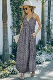 Halter Neck Backless Slit Dress with