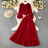 Style Pink Three-Dimensional Flower Collar Lantern Sleeve Shirt Lady Autumn High-Rise Dress