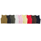 Women's Clothing 2025 Autumn And Winter New Fashion Two-Color Flat Needle Short Vest