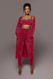 Sexy Vest And Long Slevee Coat And Pant 3 Piece