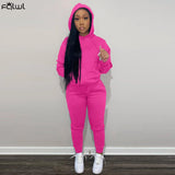 Streetwear 2 Two Piece Sets Womens Winter Outifits 2021 Sweatsuits For Women Long Sleeve Top Pants Skinny Matching
