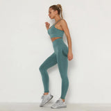 New Gym Set Women Seamless Fitness Bra Sport High Waist GYM Sexy Booty Leggings Push Up Pants Leggins Workout
