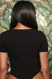 Sexy Keyhole Round Neck Short Sleeve Slim