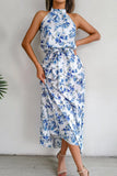 Tie Waist Backless Maxi