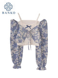 Spring Loose Casual Elegant Shirt Korean Fashion Blouse Strapless E-girl Crop Tops Women Vintage Romantic Ins Street