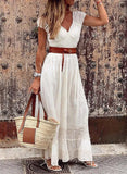 Lace Solid Color Stitching Elegant Formal