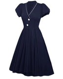 Formal V-Neck Short Sleeve Vintage Prom