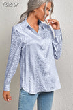 Spring Summer Womens Casual Button Up Shirt Long Sleeve Leopard Office Lady Print Shirts Female Cardigan Elegant