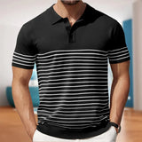 Men's Men's Casual Ball Striped Knits Ice Shuang Silk Knitting Business Polo