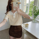 T-Shirts For Summer POLO Shirts 2025 New Thin Ice Silk Knitted Loose Short-Sleeved Thin