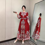 Floral Long-Sleeved Dress-Outfit