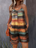 Women's Clothing Large Print Casual Sleeveless Loose Broad Leg Trousers Plus-Size Women's