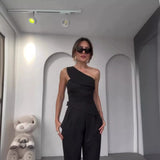 Summer New Hottie Collar Hanging Neck Repair On The Body Of High-Waisted Straight Trousers