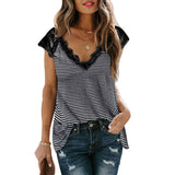 Print V Neck Tshirt Women Lace Up Short Sleeve Casual Loose Top 2022 New Fashion Summer Streetwear Female
