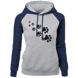 Ear Cat dog Paws Women Hoodies Sweatshirt Cute Tops Pink Winter Pattern Long Sleeve Moletom Hooded Sweatshirts