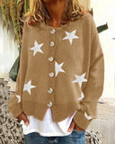 Toloer And Winter New Sweater Women's Cardigan Five-Pointed Star Single Breasted