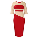 Plus-Size Women's Clothing 2025 Spring New Fashion Temperament OL Five-Sleeve Bagted Hip