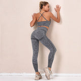Sportwear Sports Set Seamless Gym Set Crop Top Bra Elastic High Waist Booty Pant Workout Outfit Fitness Set Gym