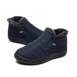 Boots Women Winter Shoes Warm Plush Ankle Boots Female Casual Slip On Flat Fur Shoes Waterproof Footwear Light Black