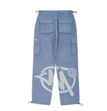Style Children's Trousers Street Trend Alphabet Printing Children's Elastic Overalls Casual Loose-Outfit