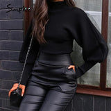 Autumn winter knitted sweater High collar Lantern Sleeve loose women's sweater High street fashion pullover 2020