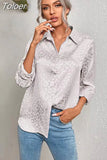Spring Summer Womens Casual Button Up Shirt Long Sleeve Leopard Office Lady Print Shirts Female Cardigan Elegant