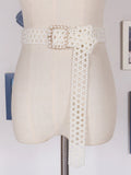 Korean Fashion Accessories Belt For Women Patchwork Pearl Solid Cut Out Minimalist Belts Female 2022 Summer