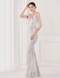 Sequin Strap Mermaid Long Evening