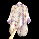 Improved New Chinese Style Five-Sleeved Loose Shirt Summer Light Luxury Sweet Leisure National Style Jacket Sunscreen Coat-Outfit