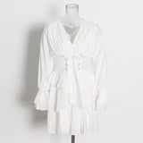 French Temperament Elegant Style Dress 2025 Summer New V-Neck Waist Thin Senior Feeling Long-Sleeved Dress