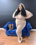 Plus Size Solid Plain Hoodies