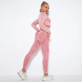 Women Fitness Sets Female Sport Gym Suits Wear Running Clothes Women Workout Sport Suit Long Sleeve Crop Top