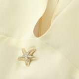 Temperament Hanging Neck Sleeveless Dress High-End Folded Back Long