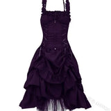 Lolita COS Gothic Slimming Irregular Design Strap Corset Dress