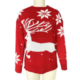 Top Jumper Knitwear Hot Christmas Santa Claus Xmas Printing Long Sleeve O-neck Christmas Knitting Pullover Women