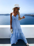New Sling Multicolor Dress INS Casual Fashion Dark V-Neck Dress In Summer-Outfit