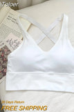 2023 Summer Women Cross Halter Crop Tops Knitted Sexy Camis Tank Top Female Bare Midriff Underwear Tops